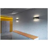 SLV LED Wandleuchte Cariso WL-4, Stahl, 2700K, schwarz, messing