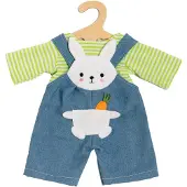 Heless Puppen-Latzhose mit Ringelshirt "Bunny Lou", Gr. 35-45 cm