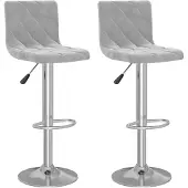 vidaXL Barhocker 2 Stk. Hellgrau Samt