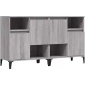 vidaXL Sideboards 2 Stk. Grau Sonoma 60x35x70 cm Holzwerkstoff
