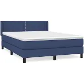 vidaXL Boxspringbett mit Matratze Blau 140x190 cm Stoff