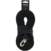 Dogman Iris Gewebte Schleppleine mit Karabinerhaken Schwarz 20mm 15m