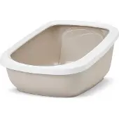 Savic Katzentoilette mit Rand Aseo Jumbo mokka-weiß