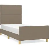vidaXL Bettgestell ohne Matratze Taupe 90x190 cm Stoff