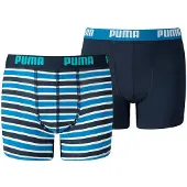 Puma Boxershorts JUNGEN BASIC BOXER Printed Stripes 2P in Blue | Gr.: 164