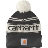 Carhartt Pom Pom Cuffed Logo Beanie Beige