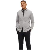 SELECTED MEN Herren Hemden Slhslimbond-pique Knit-shirt Ls B - Beige - Größe S