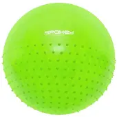 Spokey HALF FIT Gymnastikball, Anti-Burst-System, 2 Oberflächen (glatte Ir-Massagenoppen), 65 cm, Pumpe im