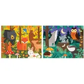 Sonstige Verlage Petit Collage Puzzle - doppelseitiges Waldspielzeug - tragbar