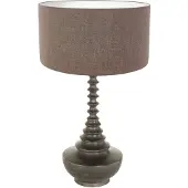 Anne Light & Home Anne Lighting - tischlampe - Bois - schwarz - holz leinen - Ø 40cm - E27 - 3761ZW