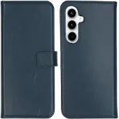 Selencia Samsung Galaxy A55 Hülle - Echtes Leder - - Klapphülle - Blau