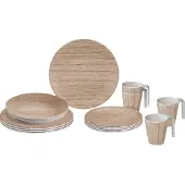 Brunner Melamine Geschirrset 16 teilig 4 Personen sequoia
