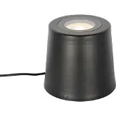 QAZQA Moderner Gartenstrahler Schwarz Rund IP65 AR111 Lennard
