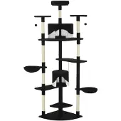 vidaXL Katzen-Kratzbaum mit Sisal-Kratzsäulen 203 cm Schwarz und Weiß