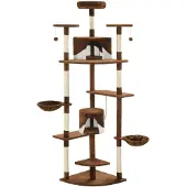vidaXL Katzen-Kratzbaum mit Sisal-Kratzsäulen 203 cm Braun und Weiß