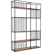 DTP Home Regal Barra aus recyceltem Teakholz, modernes Industriedesign, Natur, 140 cm breit, 5 Fächer