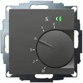 Eberle Controls 547895524302 UP-Raumregler, Anthrazit 55x55, 5-30C, AC 24V, Triac-Ausgang, Schaltbar 5 Stellantriebe a 3W, Change-Over-Eingang, TA 3,5K, LED