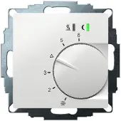 Eberle Controls 547895524602 UP-Raumregler, RAL9016 glänzend 55x55, 5-30C, AC 24V, Triac-Ausgang, Schaltbar 5 Stellantriebe a 3W, Change-Over-Eingang, TA
