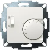 Eberle Controls 191870553502 UP-Raumregler, RAL9010 glänzend 50x50, 5-30C, AC 230V, 1Wechsler, 10A/5A, Schalter Heizen/Kühlen UTE 1770-RAL9010-G-50
