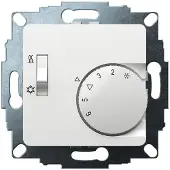 Eberle Controls 191870553602 UP-Raumregler, RAL9016 glänzend 50x50, 5-30C, AC 230V, 1Wechsler, 10A/5A, Schalter Heizen/Kühlen UTE 1770-RAL9016-G-50