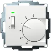 Eberle Controls 191811554202 UP-Raumregler, RAL9016 matt 55x55, 5-30C, AC 230V, 1Öffner, 10 A, Temperaturabsenkung ca.4K, Schalter Ein/Aus, Anzeige Regler