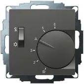 Eberle Controls 191870554302 UP-Raumregler, Anthrazit 55x55, 5-30C, AC 230V, 1Wechsler, 10A/5A, Schalter Heizen/Kühlen UTE 1770-Anthrazit-55