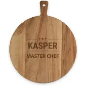 Yoursurprise Personalisierte Servierplatte - Teak - rund - Größe L - graviert