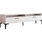 Skye Decor , Hochwertiger TV-Ständer, Weiß, 180 x 35 x 47 cm | 100% melaminbeschichtete Spanplatte, Stärke: 18 mm | Modernes Design für Ihr Zuhause, elegant und funktional.