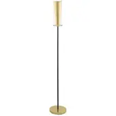 Eglo Stehlampe Pinto Gold, 1 flammige Standleuchte, Standlampe aus Stahl, Farbe: Schwarz, gold, Glas: klar, gold, Fassung: E27, inkl. Trittschalter