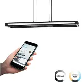 Eglo connect.z Smart-Home LED Pendelleuchte Salvilanias-Z, Metall Hängelampe, ZigBee, App und Sprachsteuerung Alexa, CCT, dimmbar, schwarz, 77 cm