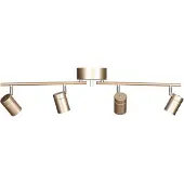 By Rydens Correct Deckenstrahler 4fl gold matt Correct, dimmbar, messing / gold, für Wohn- / Esszimmer, Metall, Modern, Strahler
