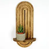 Hannah Home | Wandregal Spiral 1 Boden Braun Spanplatte 20x9x40 cm | NADUVI