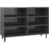 vidaXL Sideboard Hochglanz-Grau 103,5x35x70 cm Holzwerkstoff