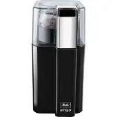 Melitta Amigo elektrische Kaffeemühle mit Edelstahl-Schlagmesser, für bis zu 60 g Kaffeebohnen, für 2–8 Tassen Kaffee, Schwarz/Edelstahl