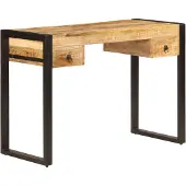 vidaXL Schreibtisch mit 2 Schubladen 110 x 50 x 77 cm Mangoholz Massiv