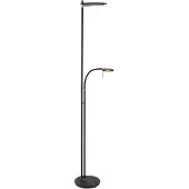 Steinhauer Turound LED-Deckenfluter mit Leseleuchte-Schwarz-Rauchglas-mit Tunable White (2200K - 4000K)