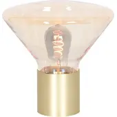 Steinhauer Tischleuchte Ambiance 1-flammig Messing Matt/ Amber 26x26cm