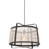 Anne Light & Home Hängeleuchte - schwarz - Capos - metall textil - Ø 48cm - E27 - 3511ZW - Anne Lighting