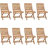 vidaXL Klappbare Gartenstühle 8 Stk. Massivholz Teak