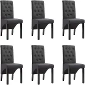 vidaXL Esszimmerstühle 6 Stk. Dunkelgrau Stoff