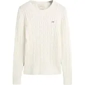 Gant Strickpullover "STRETCH COTTON CABLE C-NECK" mit Logostickerei auf der Brust