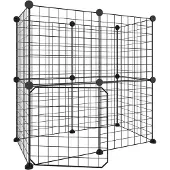 vidaXL 12-tlg. Haustierkäfig mit Tür Schwarz 70x35x70 cm Stahl