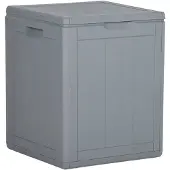 vidaXL Garten-Aufbewahrungsbox 90 L Grau PP-Holzoptik