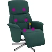 vidaXL Massagesessel mit Fußteil Dunkelgrün Stoff