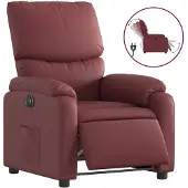 vidaXL Relaxsessel Elektrisch Weinrot Kunstleder