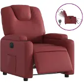 vidaXL Relaxsessel Elektrisch Weinrot Kunstleder