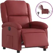 vidaXL Relaxsessel Elektrisch Weinrot Kunstleder