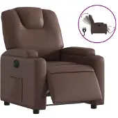 vidaXL Elektrischer Relaxsessel Braun Kunstleder