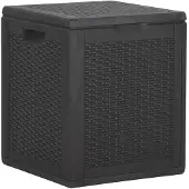 vidaXL Garten-Aufbewahrungsbox 90 L Schwarz PP Rattan