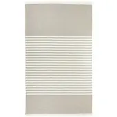Libeco Plaid Camille Stripe Weiß / Grau-140 x 220 cm